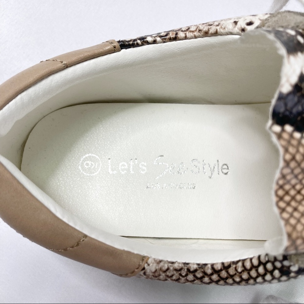 Snakeskin Star Fashion Sneakers Let’s See Style Size 9 - Picture 7 of 9